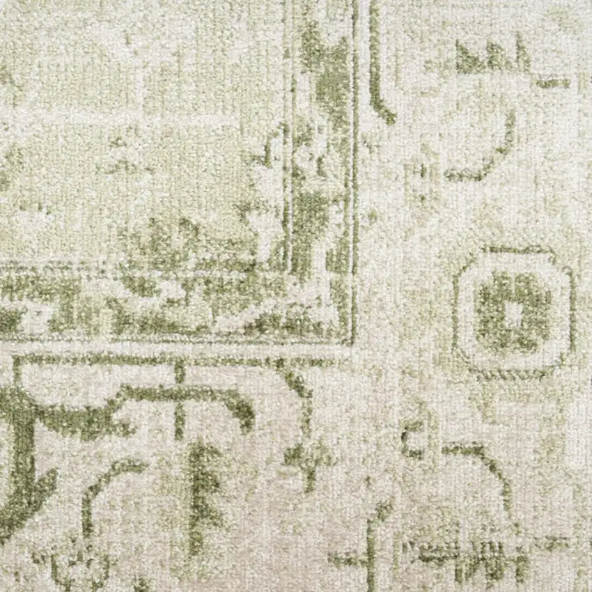 10' Cream Floral Distressed Runner Rug Photo 9