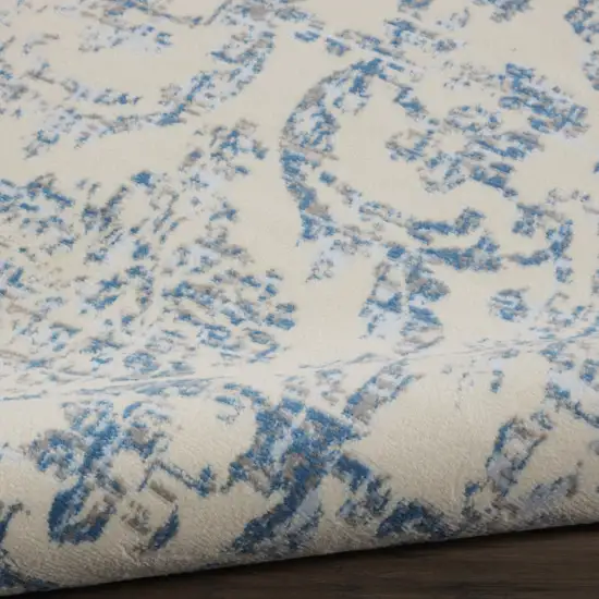 5' Cream Round Damask Power Loom Area Rug Photo 9