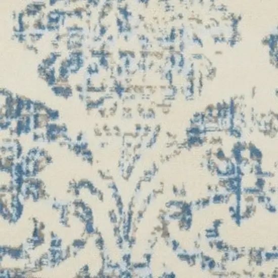 5' Cream Round Damask Power Loom Area Rug Photo 3