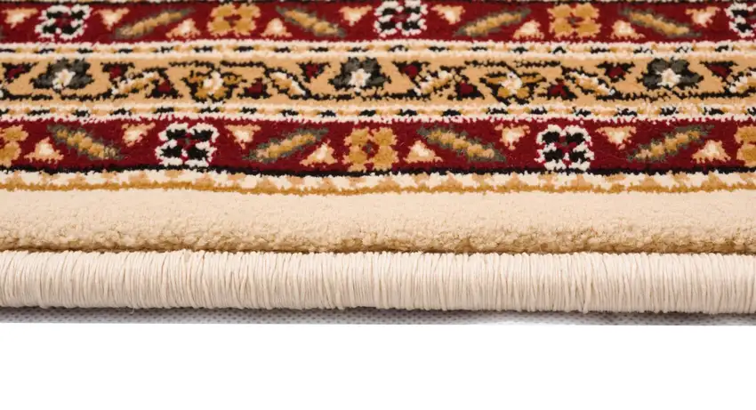 5' Cream Round Oriental Power Loom Area Rug Photo 6