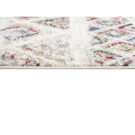 5' Cream Round Southwestern Power Loom Area Rug Photo 3