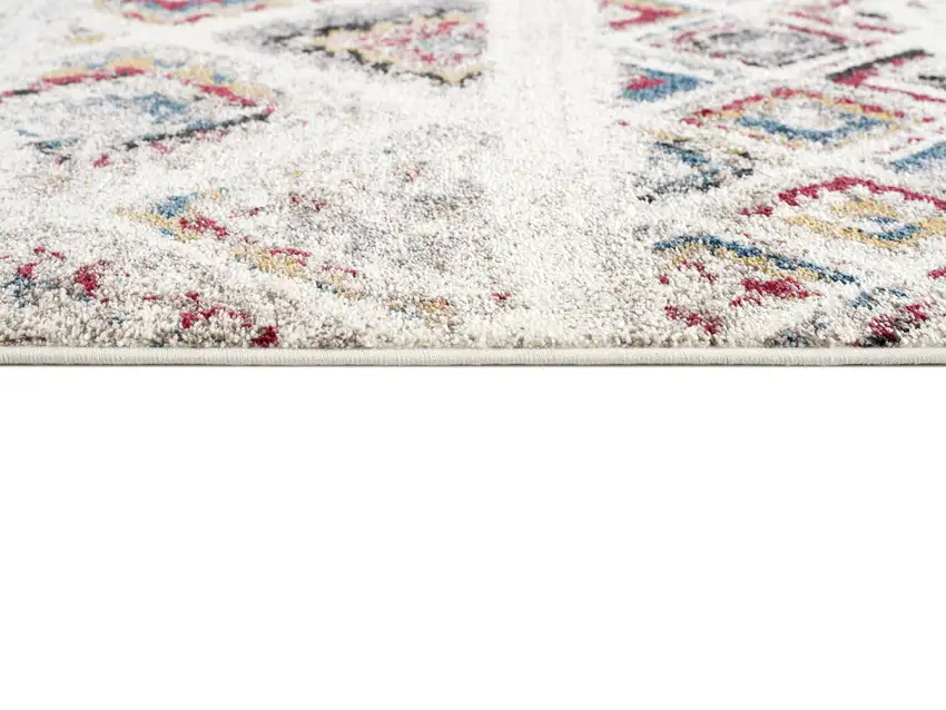 5' Cream Round Southwestern Power Loom Area Rug Photo 3
