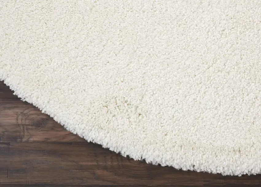 7' Cream Shag Non Skid Round Rug Photo 6