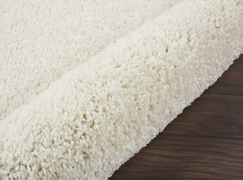8' Cream Shag Non Skid Runner Rug Photo 7