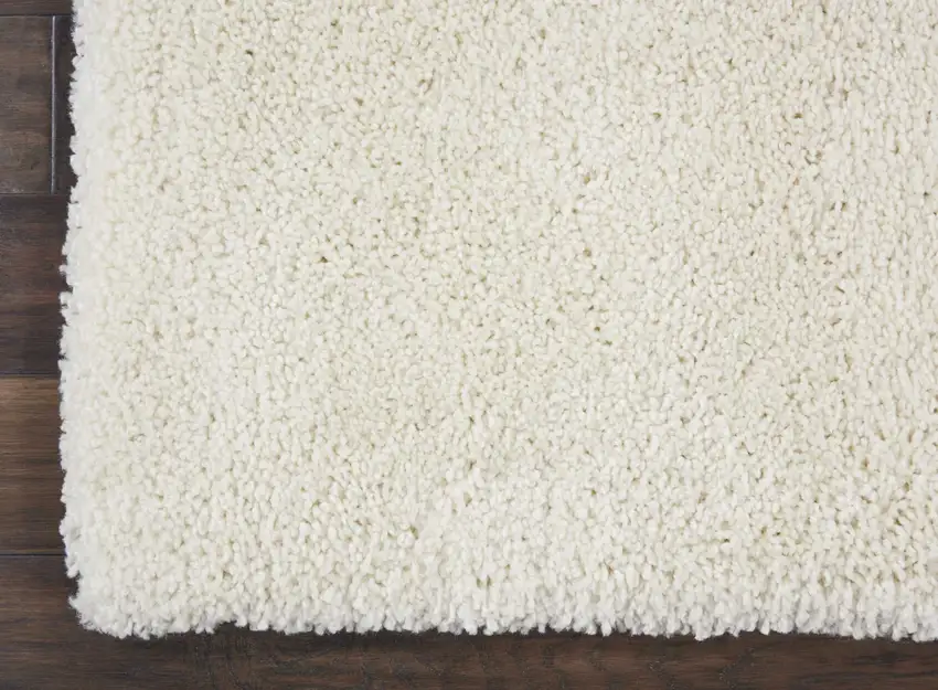 8' Cream Shag Non Skid Runner Rug Photo 6