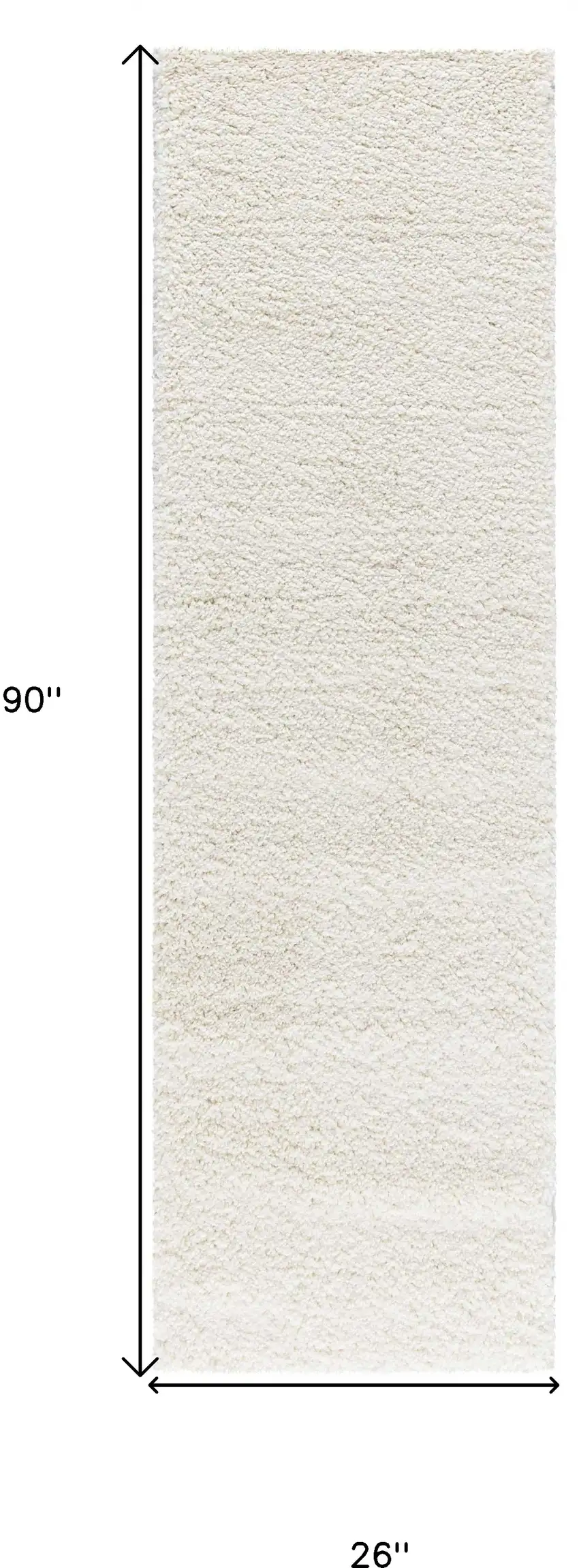 8' Cream Shag Non Skid Runner Rug Photo 3
