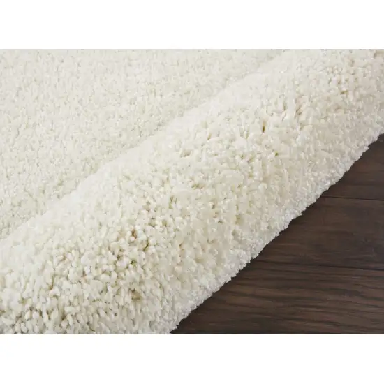 10' Cream Shag Non Skid Runner Rug Photo 9