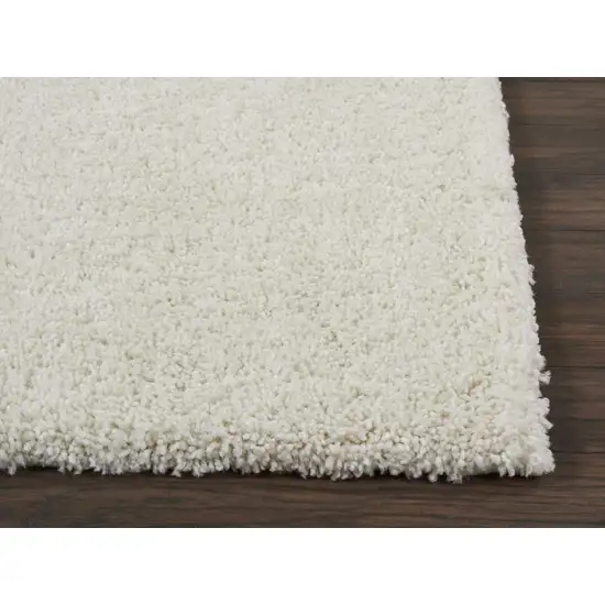10' Cream Shag Non Skid Runner Rug Photo 6