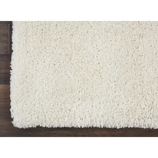 10' Cream Shag Non Skid Runner Rug Photo 8