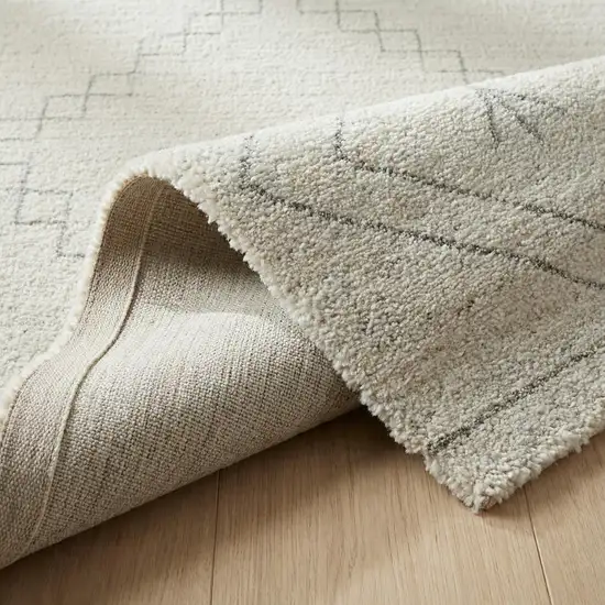 8' Cream And Beige Abstract Distressed Runner Rug Photo 3