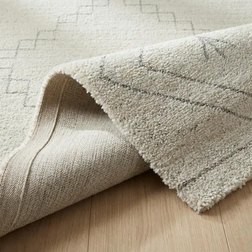 8' Cream And Beige Abstract Distressed Runner Rug Photo 3
