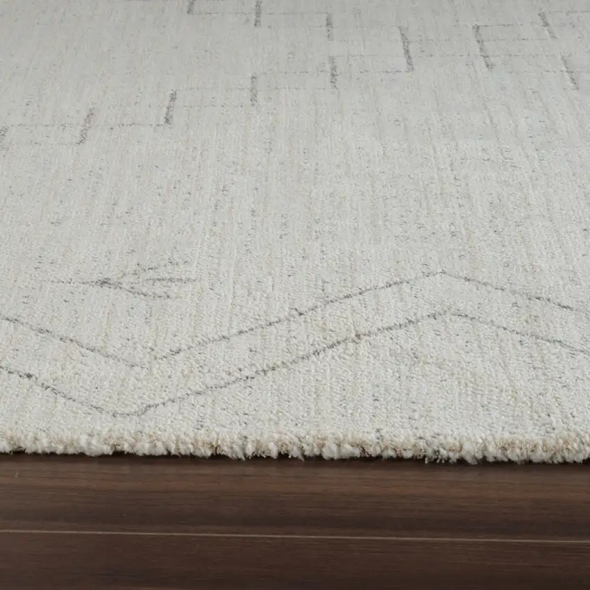 8' Cream and Beige Abstract Distressed Area Rug Photo 8