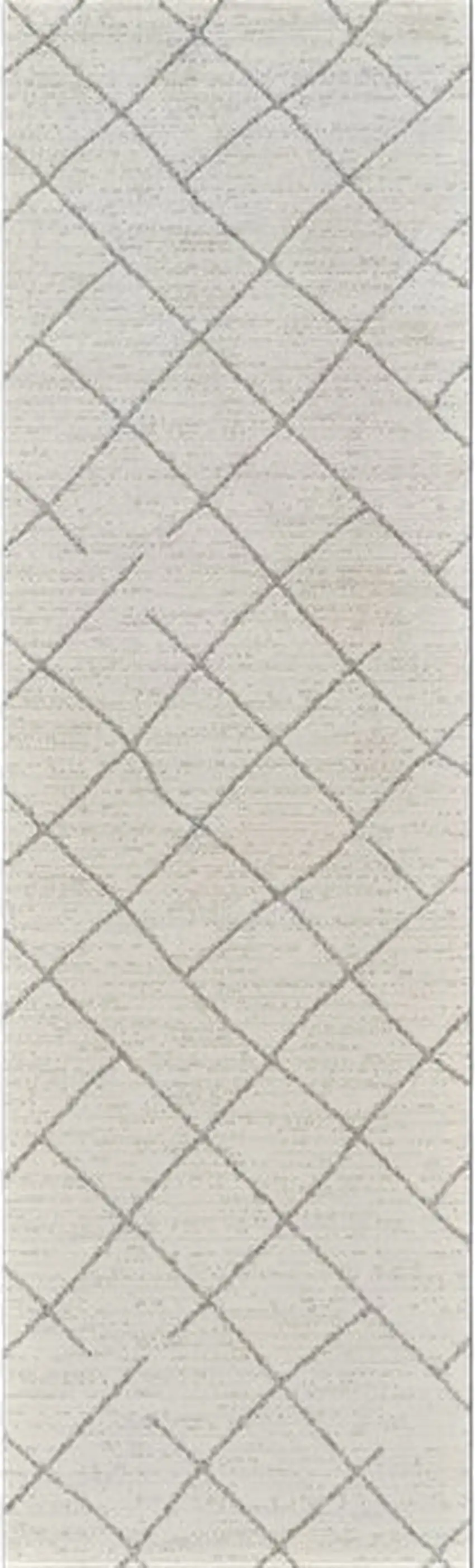 8' Cream and Beige Abstract Distressed Area Rug Photo 2