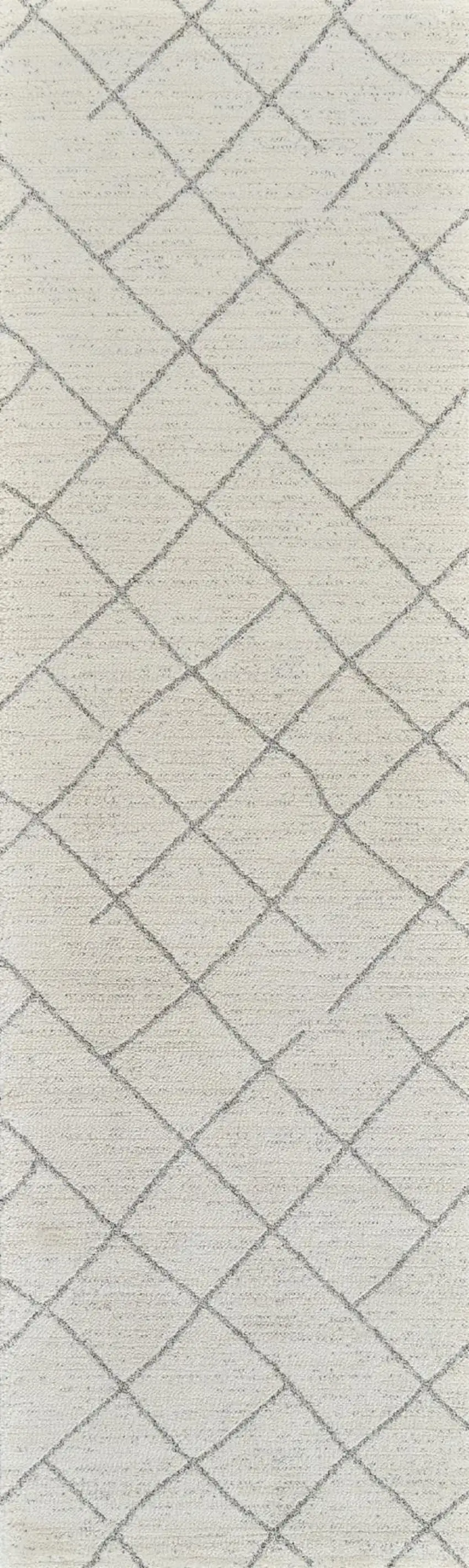 8' Cream And Beige Abstract Distressed Runner Rug Photo 5