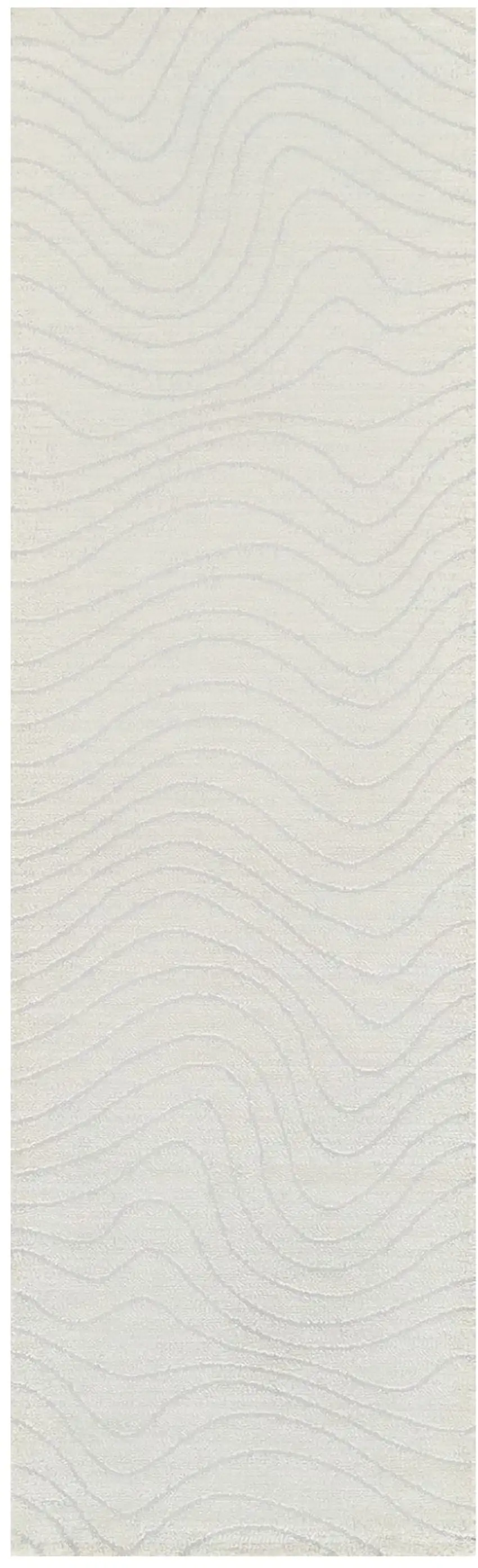 8' Cream and Beige Abstract Non Skid Runner Rug Photo 2