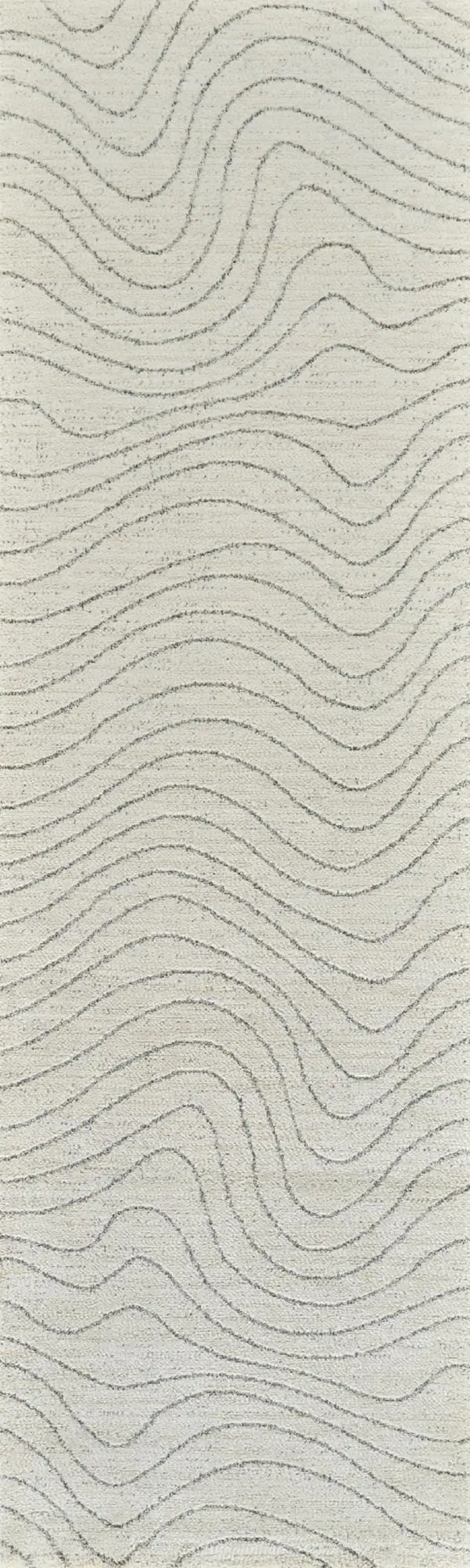 8' Cream and Beige Abstract Non Skid Runner Rug Photo 4