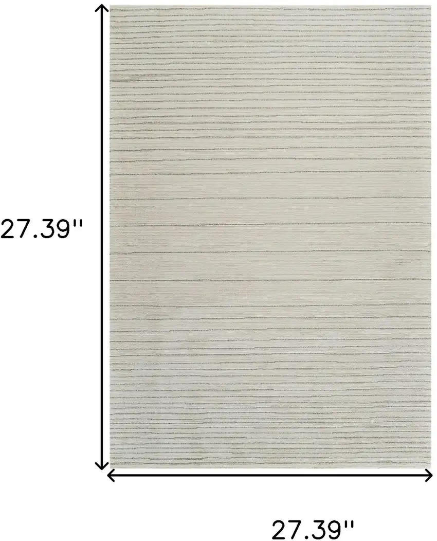 8' Cream and Beige Abstract Non Skid Runner Rug Photo 4