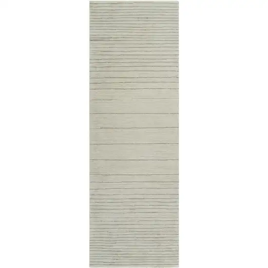 8' Cream and Beige Abstract Non Skid Runner Rug Photo 5