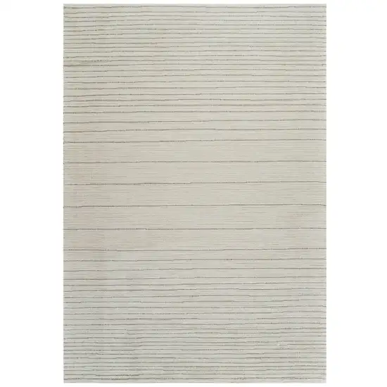 8' Cream and Beige Abstract Non Skid Runner Rug Photo 1