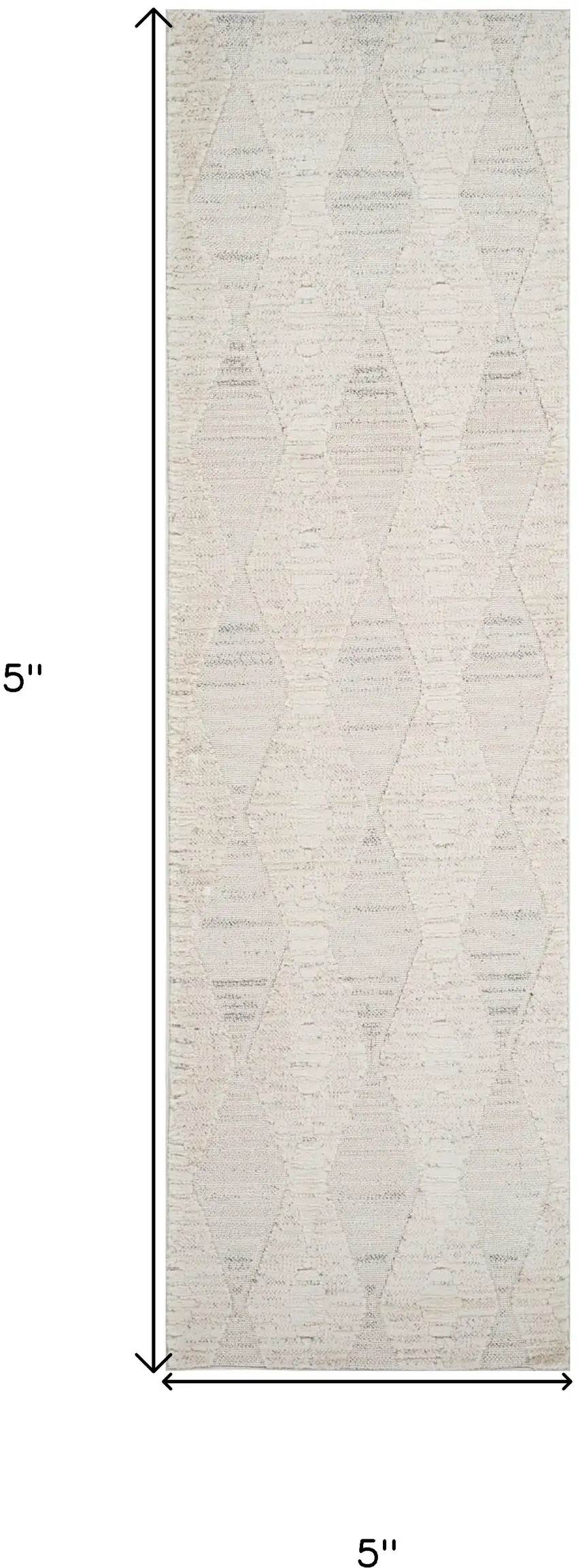 8' Cream and Beige Geometric Distressed Area Rug Photo 3