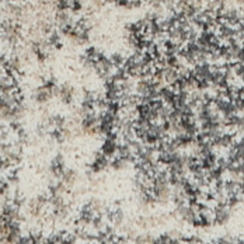 8' Cream and Gray Floral Distressed Runner Rug Photo 6