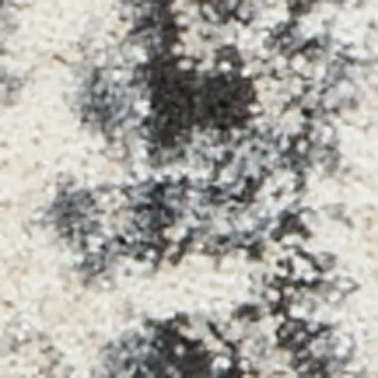 8' Cream and Gray Floral Distressed Runner Rug Photo 4