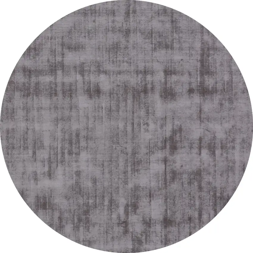 6' Dark Brown Round Hand Loomed Area Rug Photo 1