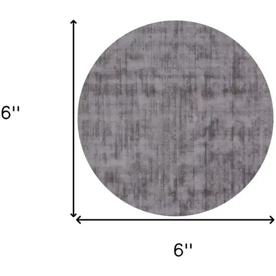 6' Dark Brown Round Hand Loomed Area Rug Photo 4
