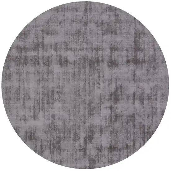 6' Dark Brown Round Hand Loomed Area Rug Photo 2