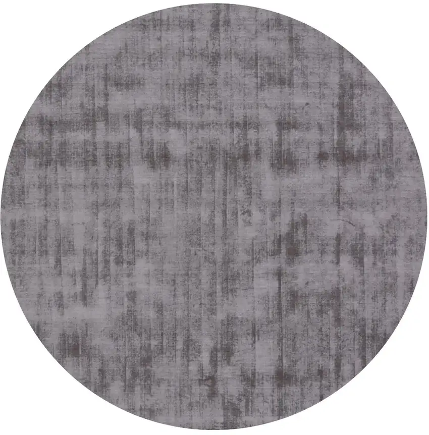 6' Dark Brown Round Hand Loomed Area Rug Photo 2