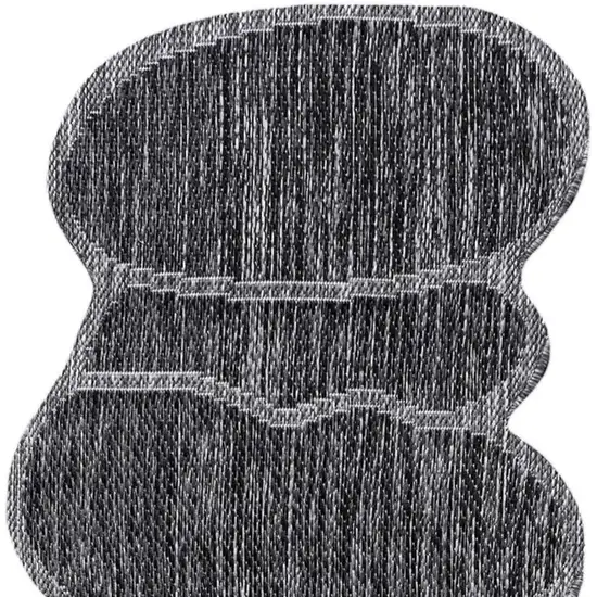 8' Dark Gray And Gray Medallion Indoor Outdoor Runner Rug Photo 2