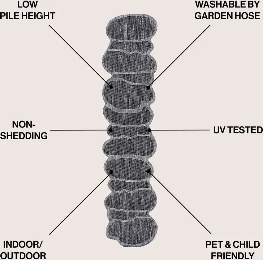 8' Dark Gray And Gray Medallion Indoor Outdoor Runner Rug Photo 7