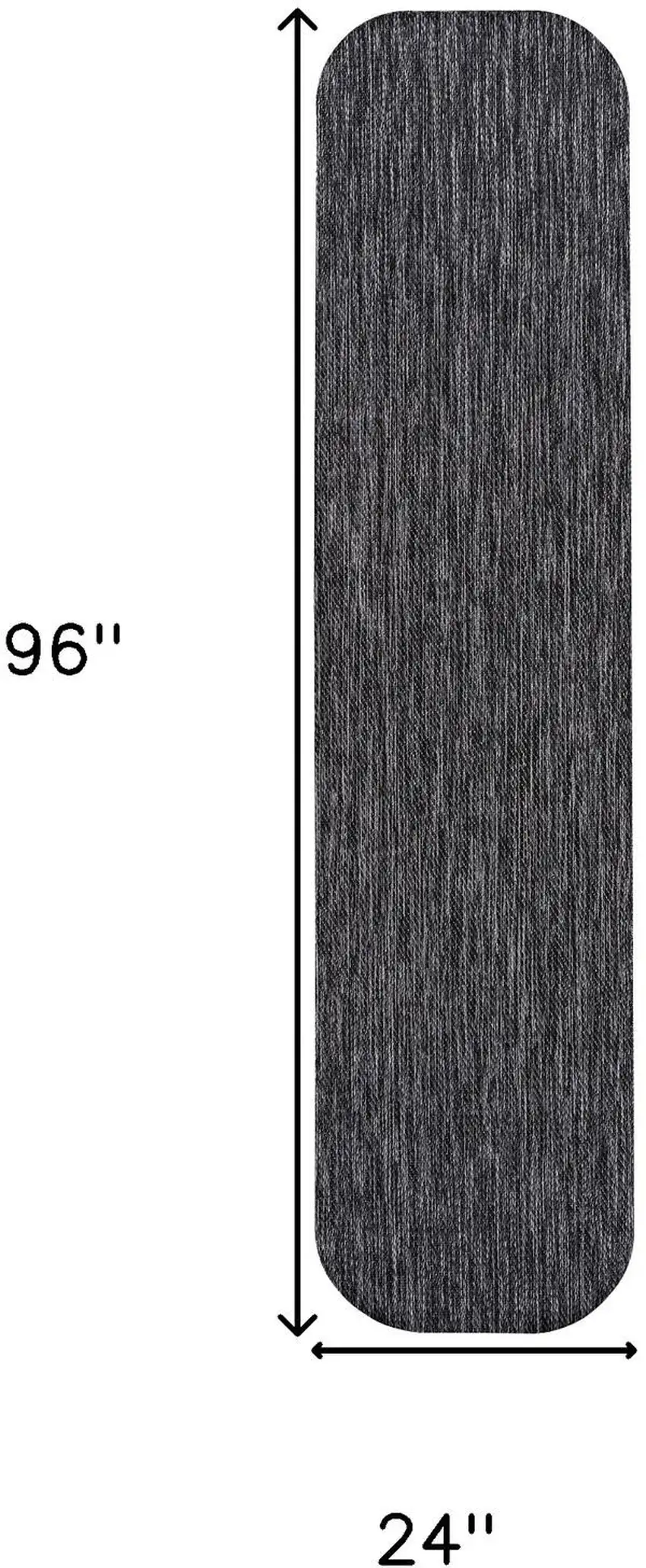 8' Dark Gray Indoor Outdoor Runner Rug Photo 8