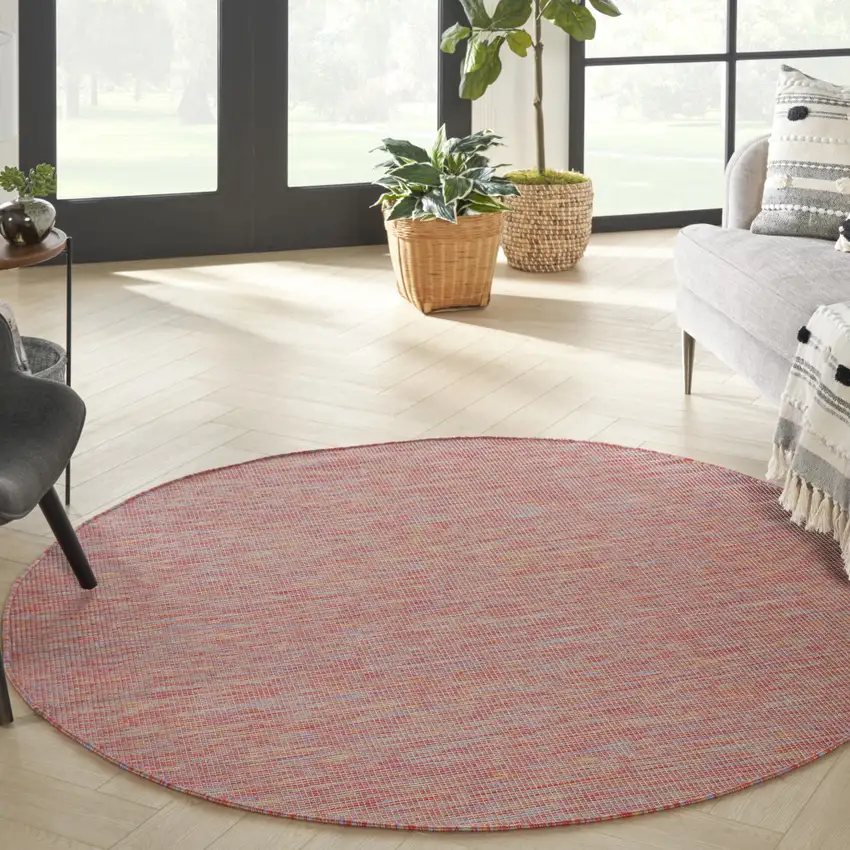 8' Rainbow Round Indoor Outdoor Area Rug Photo 7