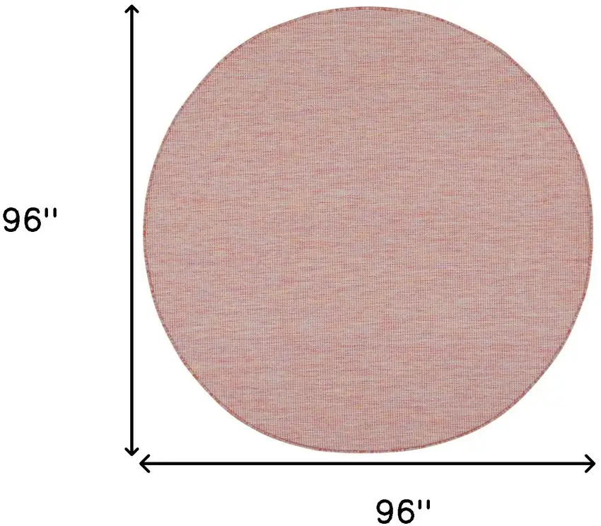 8' Dark Red Round Power Loom Area Rug Photo 9