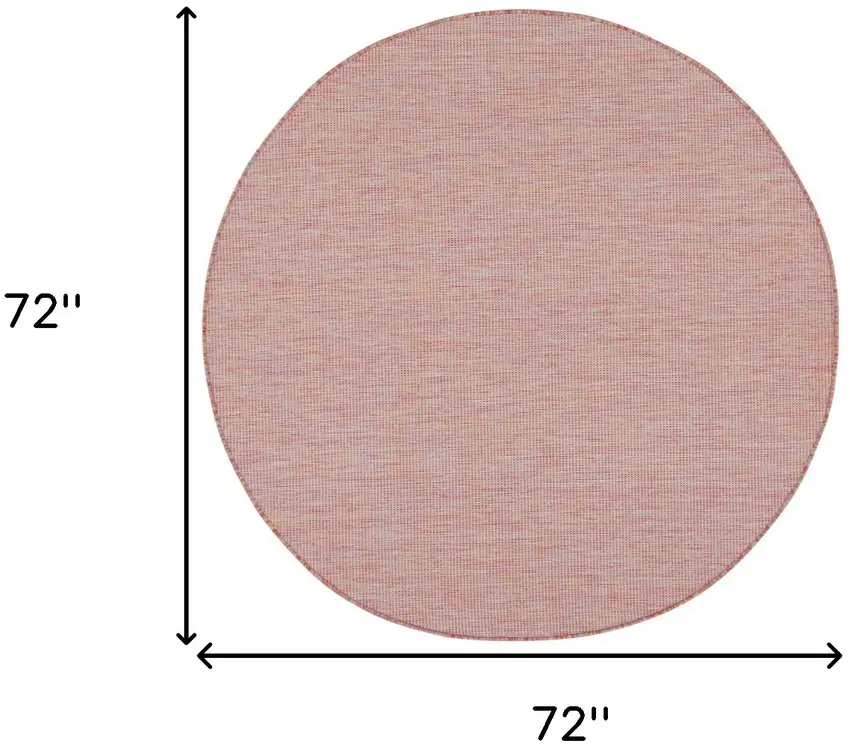 6' Dark Red Round Power Loom Area Rug Photo 9