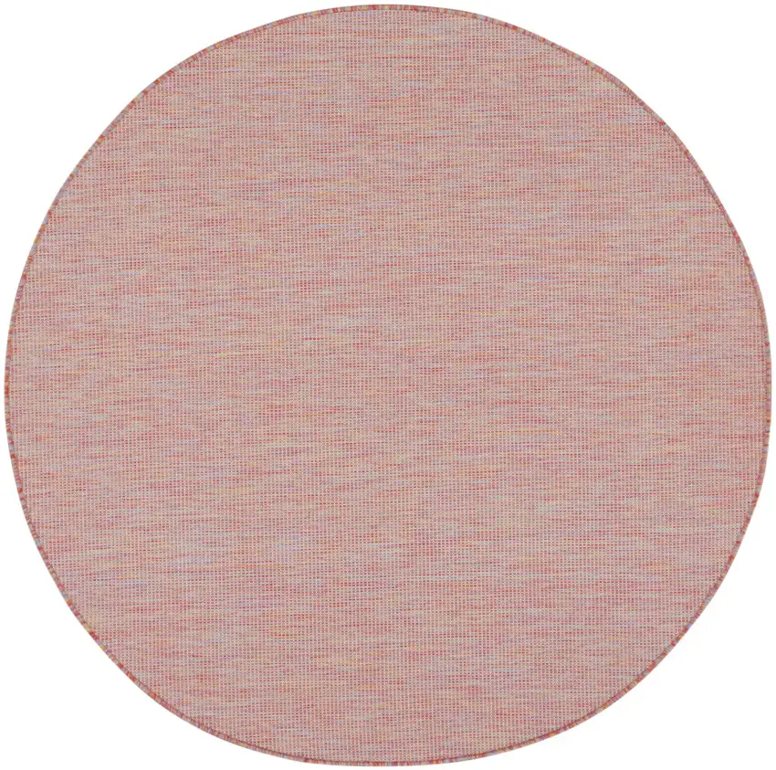 6' Dark Red Round Power Loom Area Rug Photo 1