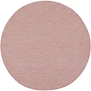 Photo of 6' Dark Red Round Power Loom Area Rug