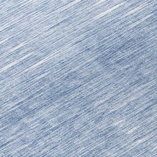 8' Denim Blue And Blue Round Abstract Washable Indoor Outdoor Area Rug Photo 7