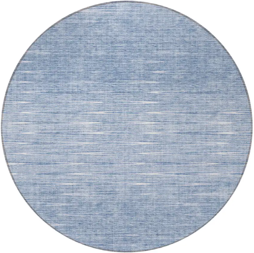 8' Denim Blue And Blue Round Abstract Washable Indoor Outdoor Area Rug Photo 4