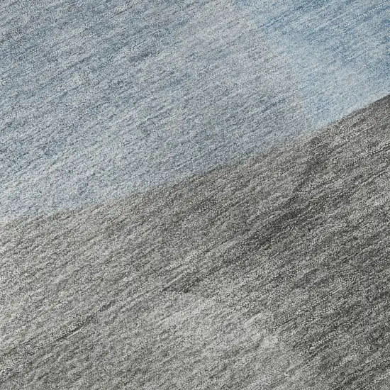 8' Denim Blue And Gray Abstract Washable Round Rug With UV Protection Photo 7