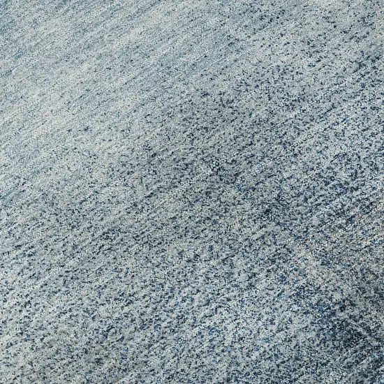 8' Denim Blue And Ivory Abstract Washable Round Rug With UV Protection Photo 8