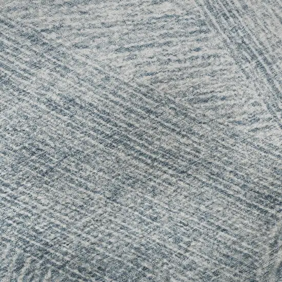 8' Denim Blue And Ivory Abstract Washable Round Rug With UV Protection Photo 8