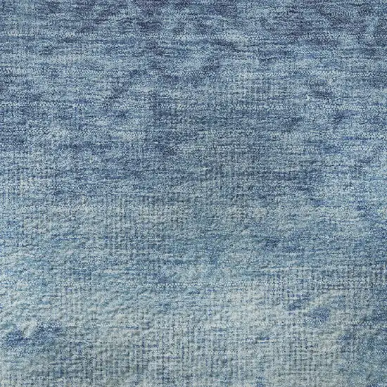 8' Denim Blue And Ivory Damask Washable Round Rug With UV Protection Photo 9