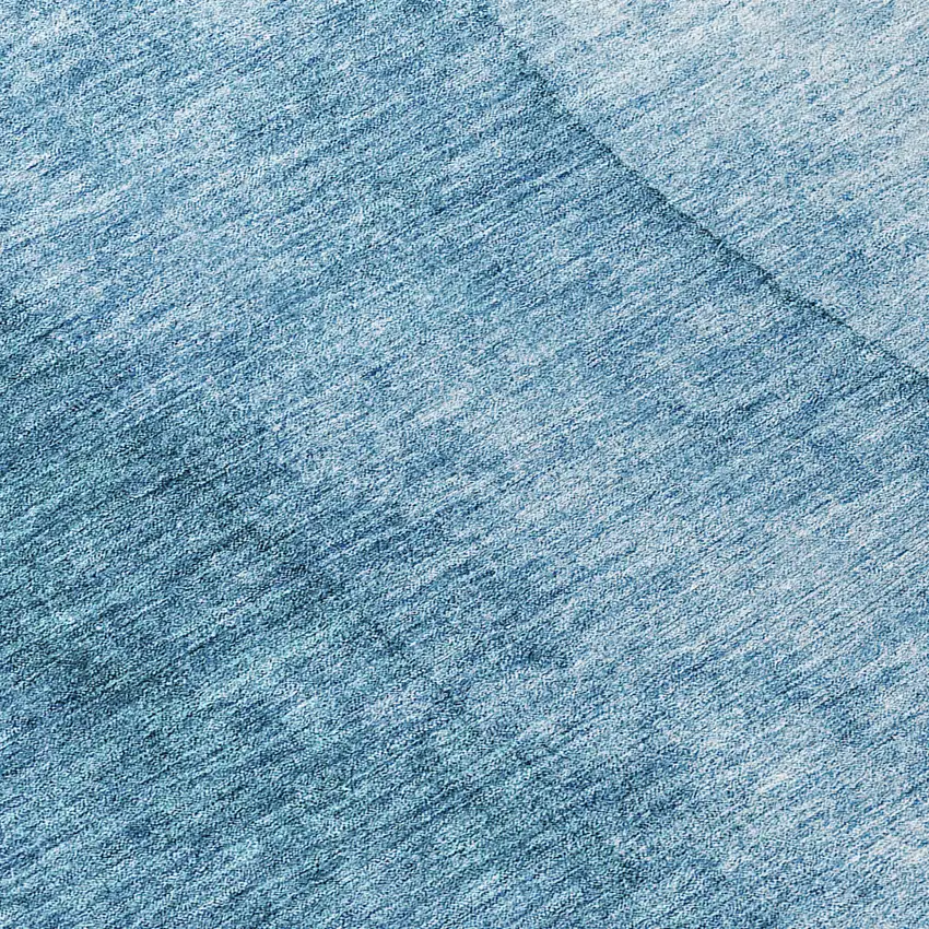 8' Denim Blue And Navy Blue Round Ombre Washable Indoor Outdoor Area Rug Photo 8