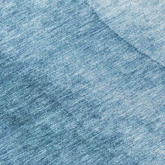 8' Denim Blue And Navy Blue Round Ombre Washable Indoor Outdoor Area Rug Photo 8