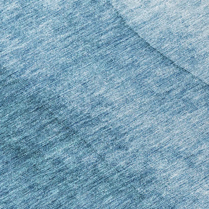 8' Denim Blue And Navy Blue Round Ombre Washable Indoor Outdoor Area Rug Photo 8