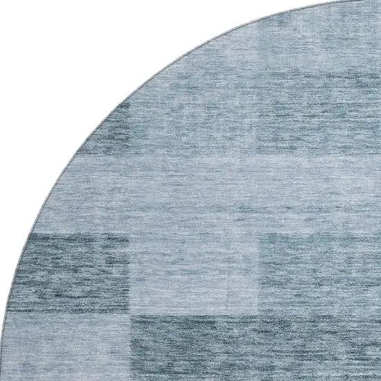 8' Denim Blue And Sky Blue Geometric Washable Round Rug With UV Protection Photo 3