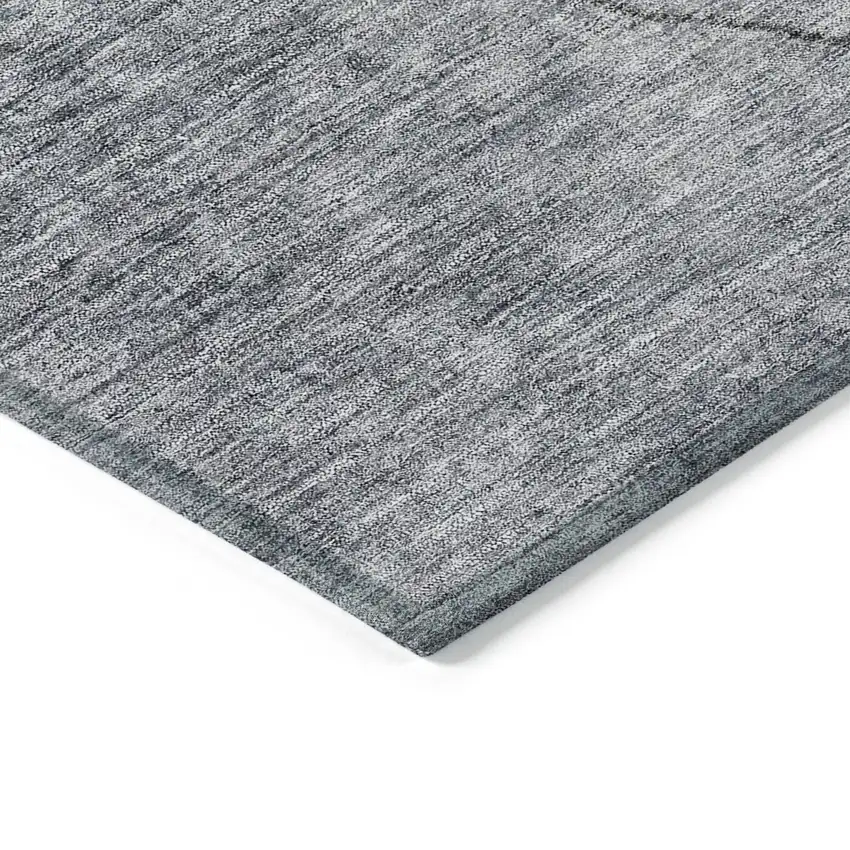 8' Denim Blue And Sky Blue Round Abstract Washable Indoor Outdoor Area Rug Photo 4
