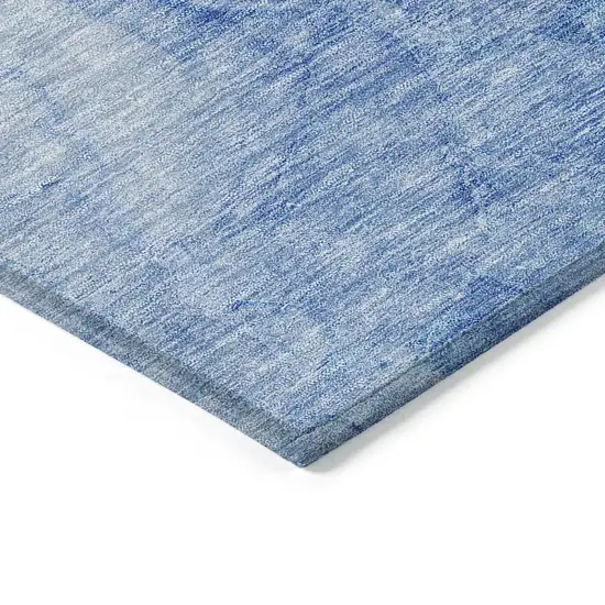 8' Denim Blue And Sky Blue Round Nautical Washable Indoor Outdoor Area Rug Photo 4